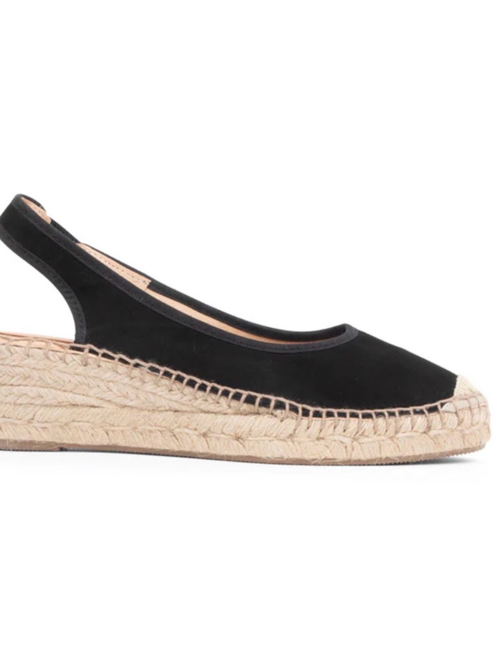 Patricia Green Suede, Black Slingback Espadrille Wedge
